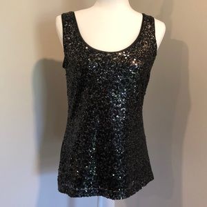 Banana Republic sequined tank. Black. Medium.